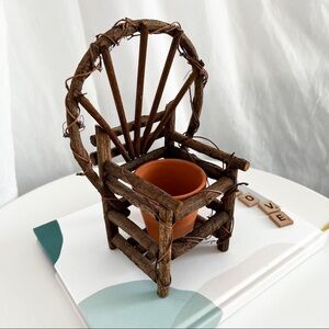 Tiny Twig Chair Planter / Fairy 🧚‍♀️ Garden 🪴/ Farmhouse